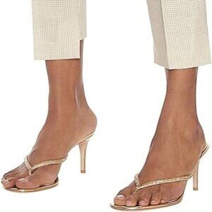 XYD Women Fashion Thong Mid Heel Sandals Casual Flip Flops Open Almond Toe Daily